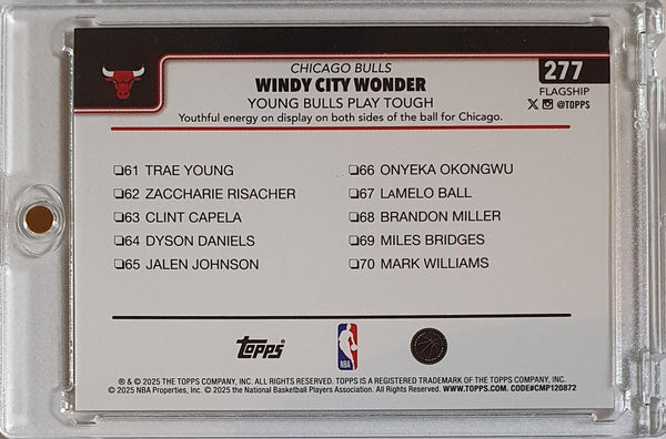 2025 Topps Flagship Josh Giddey Chicago Bulls #277 ORANGE HOLO FOIL /25 - Rare