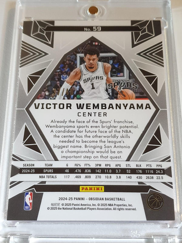 2024 Obsidian Victor Wembanyama #59 ELECTRIC ETCH PINK FLOOD /49 Holo - Rare