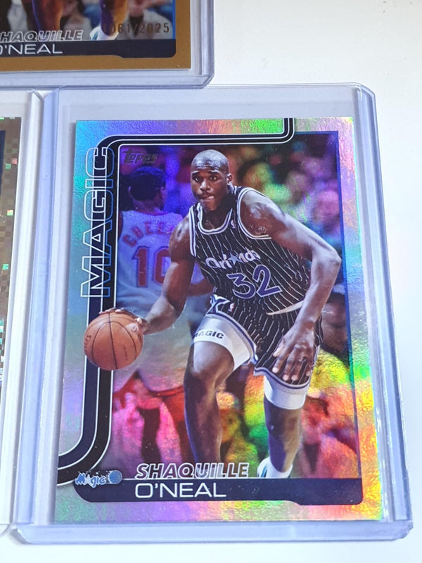 Lot 3 x 2025 Topps Basketball Shaquille O'Neal #260 Gold & Refractor Variants