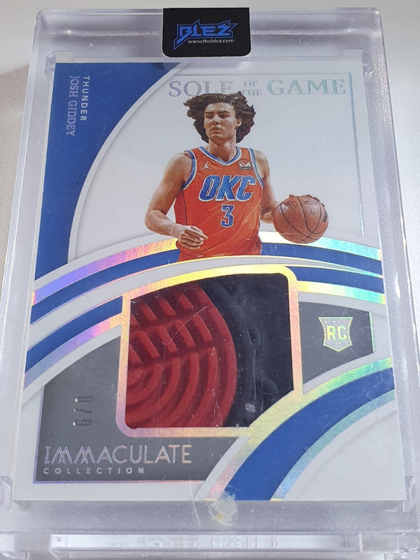 2021 Immaculate Josh Giddey Rookie  Shoe #PATCH /8 Sole of the Game RC - Rare