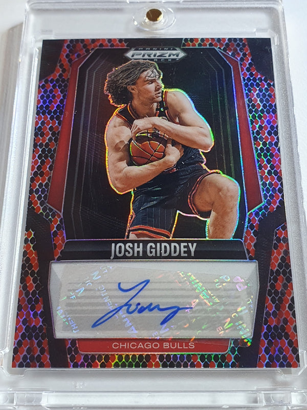 2024 Panini Prizm Black Josh Giddey AUTO SNAKESKIN /15 Holo Signatures - Bulls