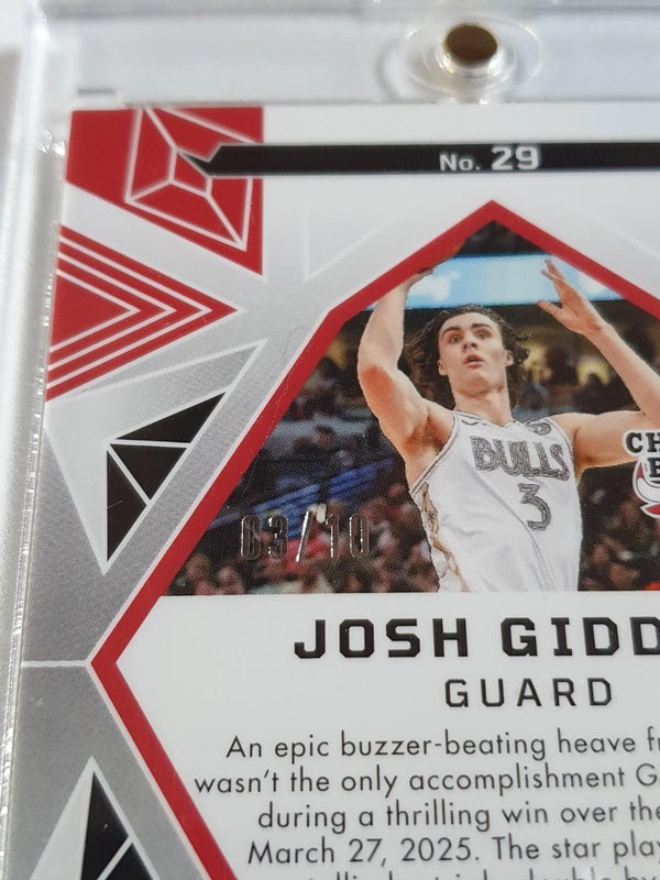 2024 Panini Obsidian Josh Giddey #29 GOLD FLOOD ELECTRIC ETCH /10 Bulls - Rare