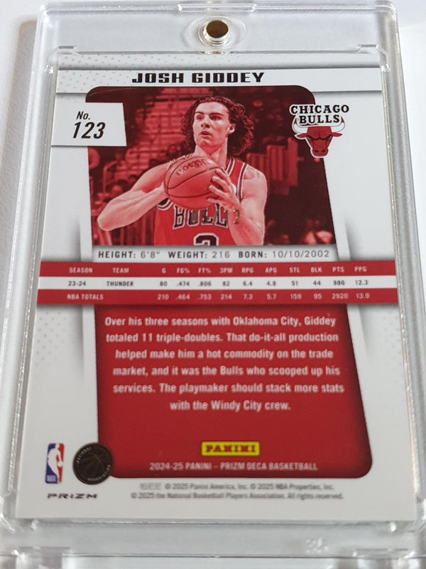 2024 Panini Prizm Deca Josh Giddey #123 GREEN SHIMMER /12 Holo FOTL Bulls - Rare
