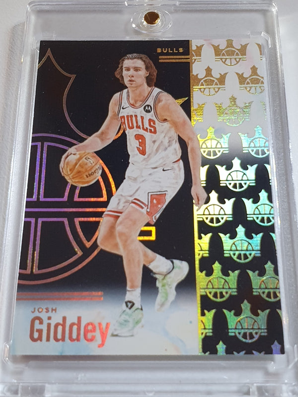 2024 Panini Court Kings Josh Giddey #79 OBSIDIAN /8 Holo Bulls - Ready to Grade