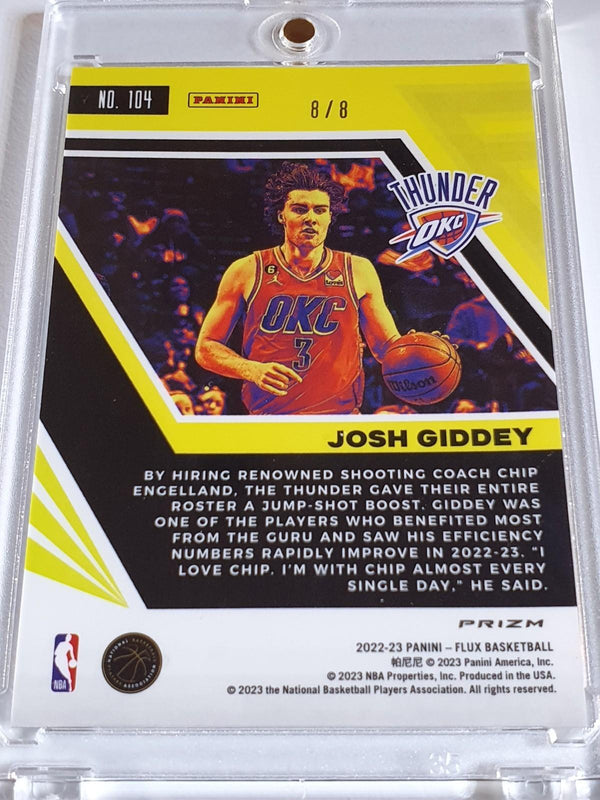 2022 Panini Flux Josh Giddey #104 LUCKY ENVELOPES 8/8 Holo - Ready to Grade