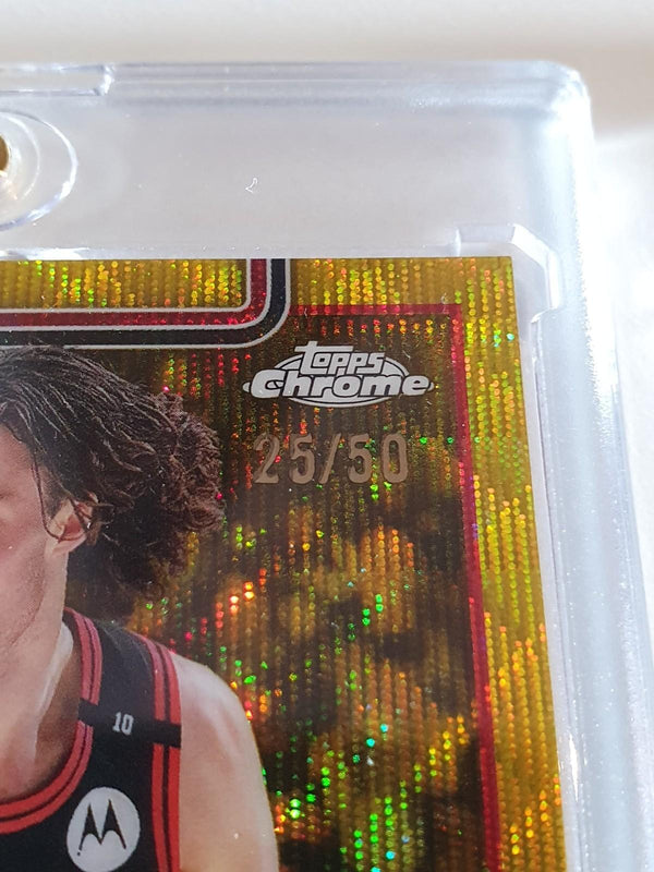 2025 Topps Chrome Josh Giddey #48 GOLD WAVE /50 Holo (Bulls) - Ready to Grade