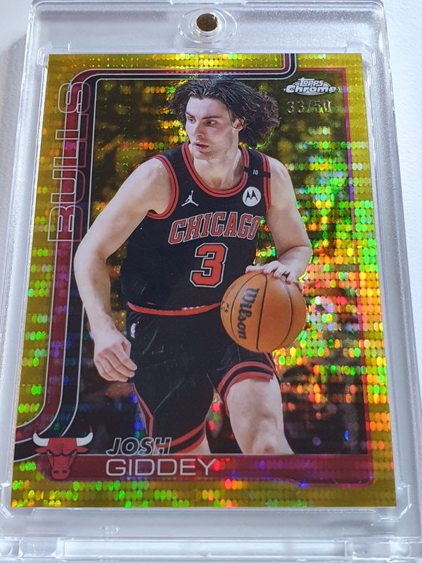 2025 Topps Chrome Josh Giddey #48 PULSAR GOLD /50 Holo (Bulls) - Ready to Grade