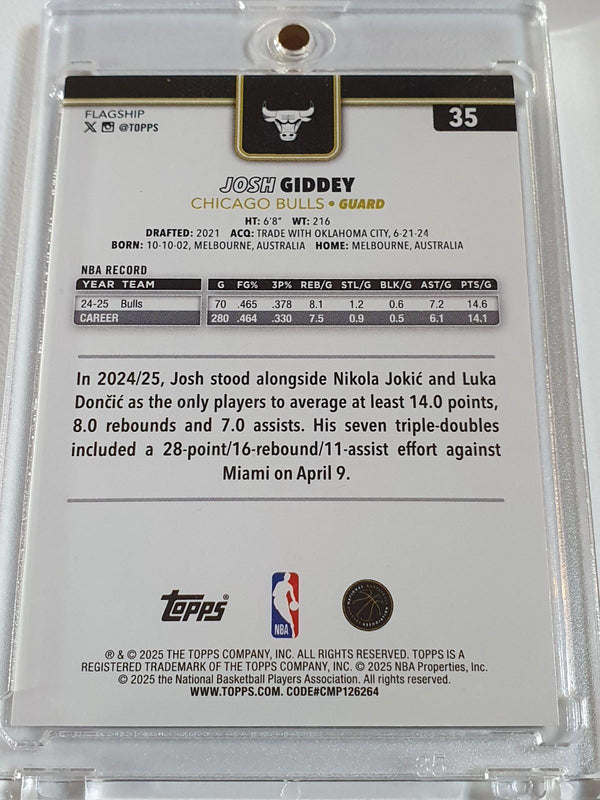 2025 Topps Blackout Josh Giddey #35 CART LOAD /25 Holo (Bulls) - Ready to Grade