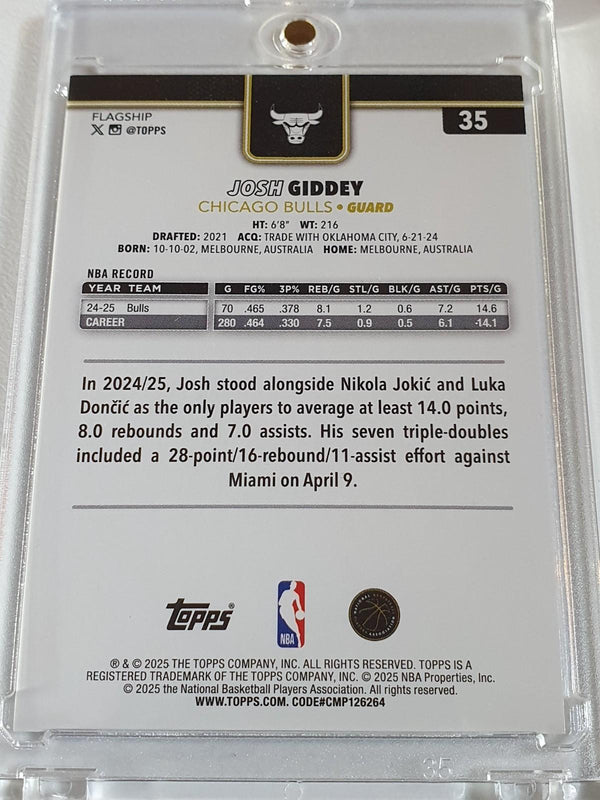 2025 Topps Flagship Josh Giddey #35 FLASH DROP /50 Holo (Bulls) - Ready to Grade