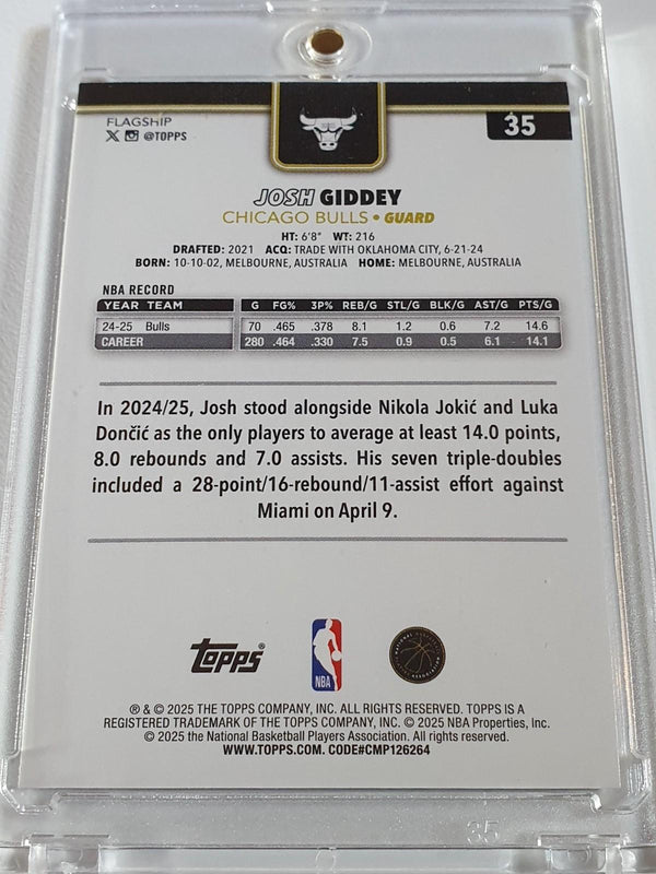 2025 Topps Flagship Josh Giddey #35 SURGE /99 Holo (Bulls) - Ready to Grade