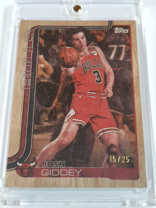 2025 Topps Flagship Josh Giddey #35 WOOD /25 Holo (Bulls) - Ready to Grade