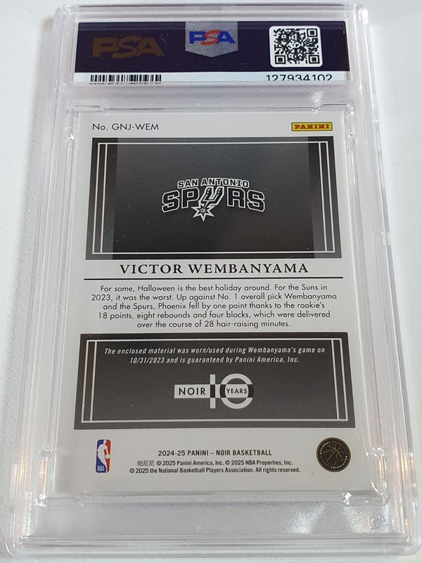 2024 Panini Noir Victor Wembanyama #PATCH /99 Game Worn Jersey - PSA 9 (POP 2)