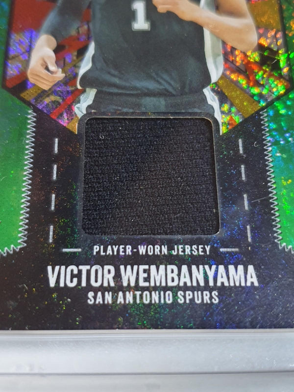2025 Topps Victor Wembanyama #PATCH GREEN HOLO FOIL /99 Game Worn Jersey - Rare