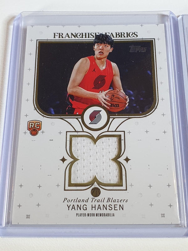 Lot 2 x 2025 Topps Basketball Shaedon Sharpe Yang Hansen Rookie Game Jersey