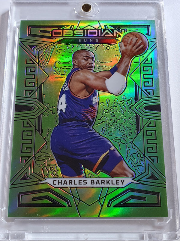2022 Panini Obsidian Charles Barkley #136 ELECTRIC ETCH GREEN FLOOD /25 Holo