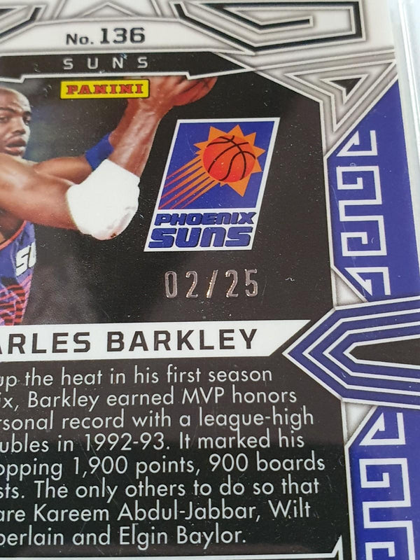 2022 Panini Obsidian Charles Barkley #136 ELECTRIC ETCH GREEN FLOOD /25 Holo