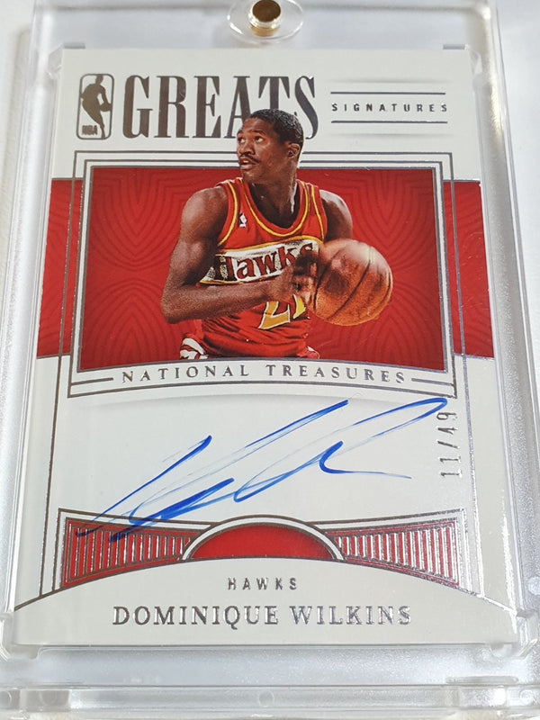 2022 National Treasures Dominique Wilkins AUTO /49 NBA Greats Signatures - Rare
