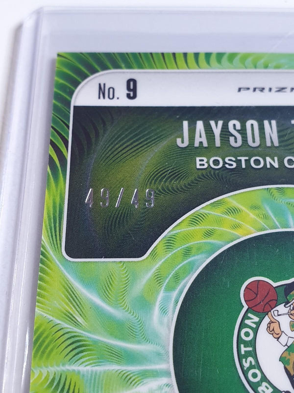 2024 Panini Prizm Jayson Tatum #9 ORANGE /49 Holo Fractal - Ready to Grade