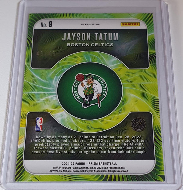 2024 Panini Prizm Jayson Tatum #9 ORANGE /49 Holo Fractal - Ready to Grade