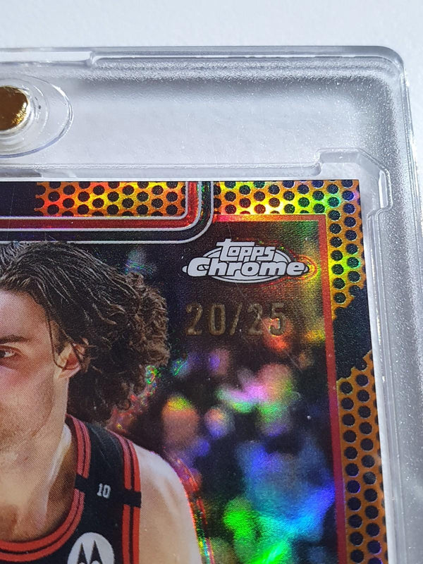 2025 Topps Chrome Josh Giddey #48 ORANGE BASKETBALL /25 Holo (Bulls) - Rare