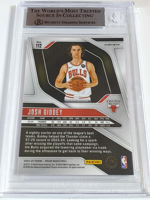 2024 Panini Prizm Josh Giddey #112 PINK ICE Holo (Bulls) - BGS 9 (POP 1)