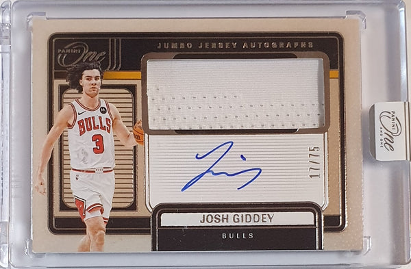 2024 One and One Josh Giddey AUTO /75 Jumbo Game Jersey - On Card Autograph