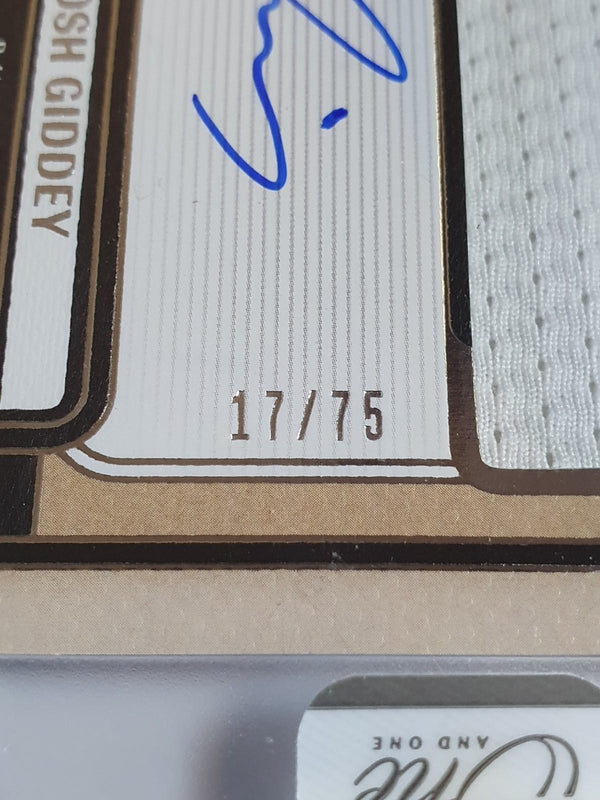 2024 One and One Josh Giddey AUTO /75 Jumbo Game Jersey - On Card Autograph