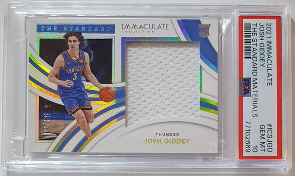 2021 Immaculate Josh Giddey Rookie #PATCH /99 Jumbo Jersey - PSA 10 (POP 1) RC