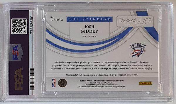 2021 Immaculate Josh Giddey Rookie #PATCH /99 Jumbo Jersey - PSA 10 (POP 1) RC
