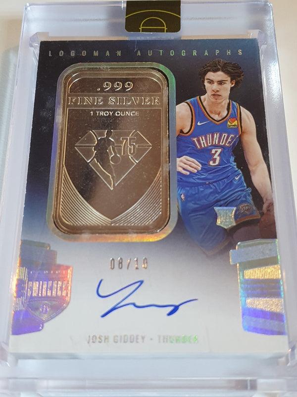 2021 Eminence Josh Giddey Rookie AUTO LOGOMAN SILVER BAR /10 Autographs Sealed