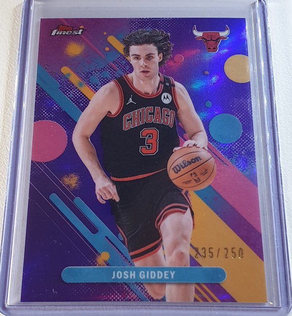2025 Topps Finest Josh Giddey #34 PURPLE /250 Refractor (Bulls) - Rare
