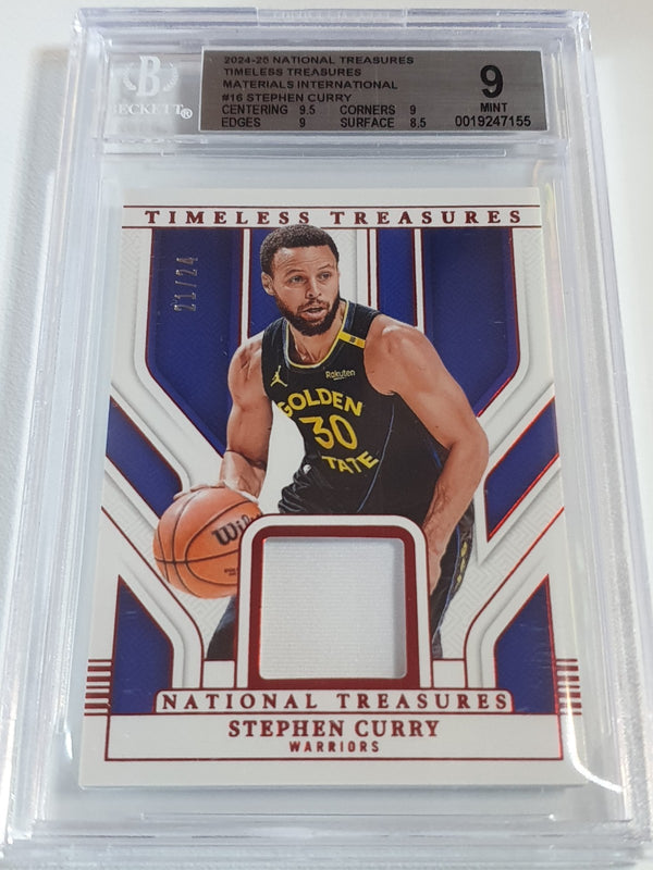 2024 National Treasures Stephen Curry #PATCH RED /24 Jersey - BGS 9 (POP 1)