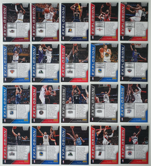 2016 Panini Prizm Explosion COMPLETE SET (20 Cards) w/ LeBron Kyrie Steph Dirk