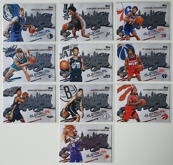 2025 Topps Flagship Clutch City Prospects COMPLETE SET (10 Cards) - Flagg RC