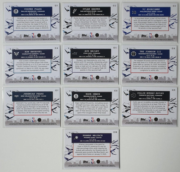 2025 Topps Flagship Clutch City Prospects COMPLETE SET (10 Cards) - Flagg RC