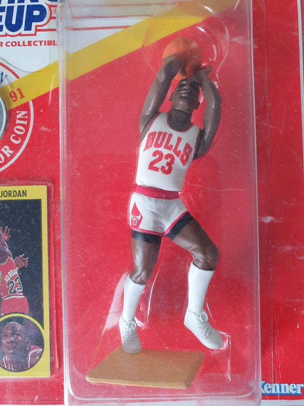 1991 Kenner Starting Lineup Michael Jordan Figurine Collector Coin Figure & Card