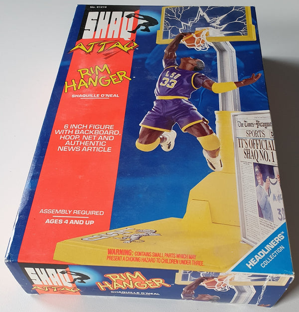 1993 Kenner Shaq Attaq Shaquille O'Neal Figurine Rim Hanger - Sealed Figure