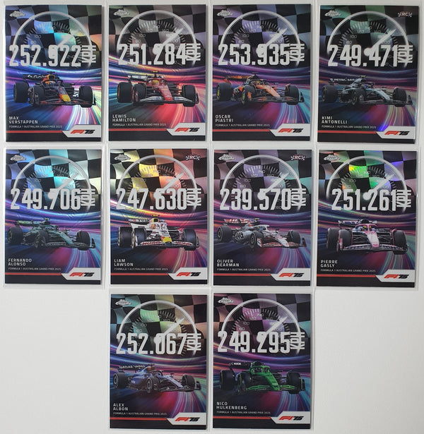 2025 Topps Chrome Formula 1 Top Speed (Complete Set 10 Cards) - Rare F1