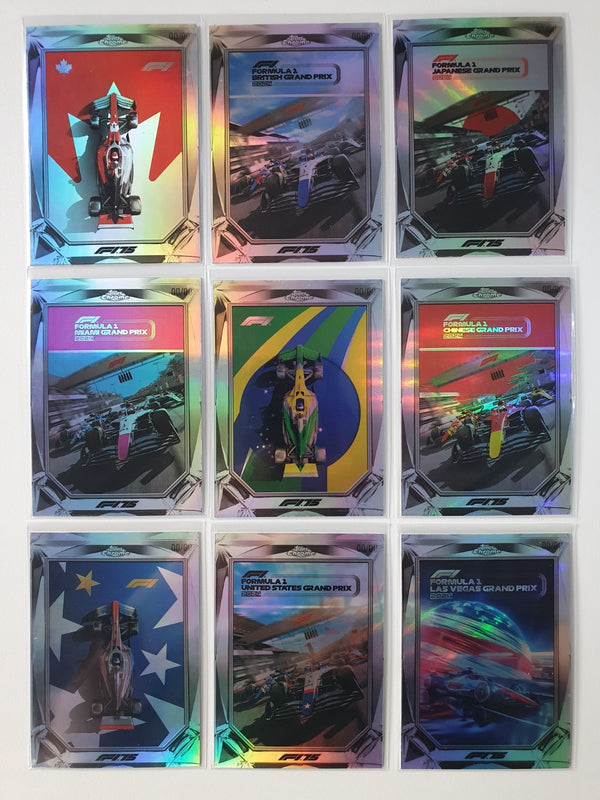 2025 Topps Chrome Formula 1 F1 Chrome Diamond Drivers (Complete Set 9 Cards)