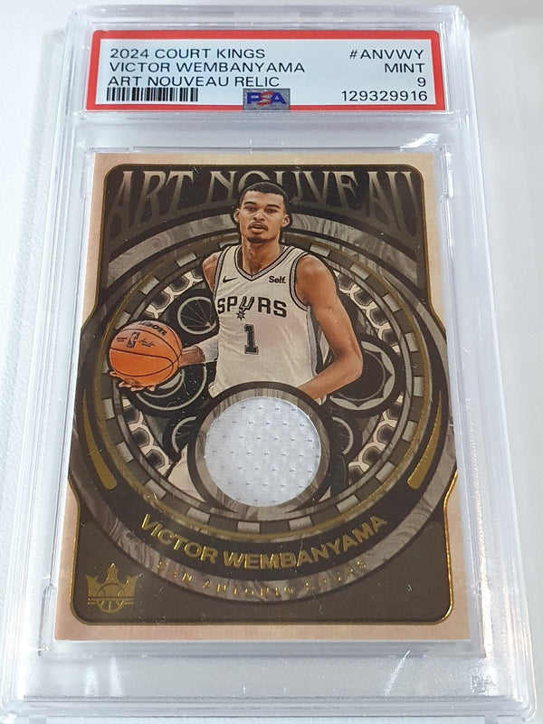 2024 Panini Court Kings Victor Wembanyama #PATCH Game Worn Jersey PSA 9 (POP 8)