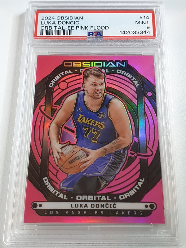 2024 Obsidian Luka Doncic #14 ELECTRIC ETCH PINK FLOOD /49 Holo - PSA 9 (POP 1)