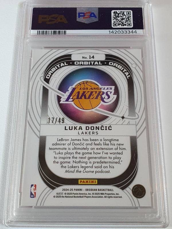 2024 Obsidian Luka Doncic #14 ELECTRIC ETCH PINK FLOOD /49 Holo - PSA 9 (POP 1)