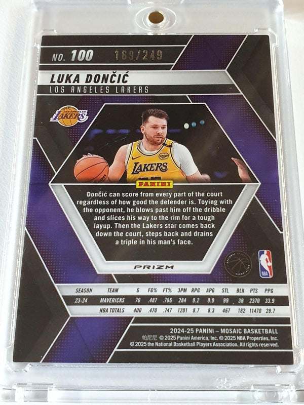 2024 Panini Mosaic Luka Doncic #100 ORANGE MOSAIC /249 Holo - Ready to Grade