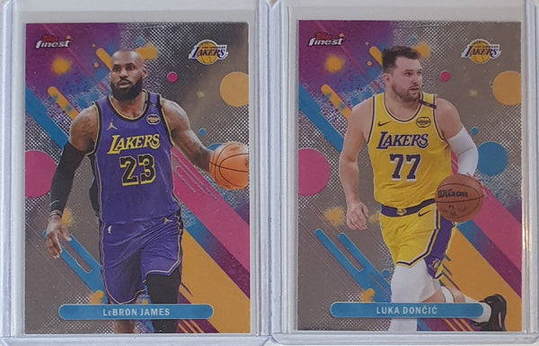 2025 Topps Finest LeBron James #79 Luka Doncic #81 (Lakers) - Ready to Grade