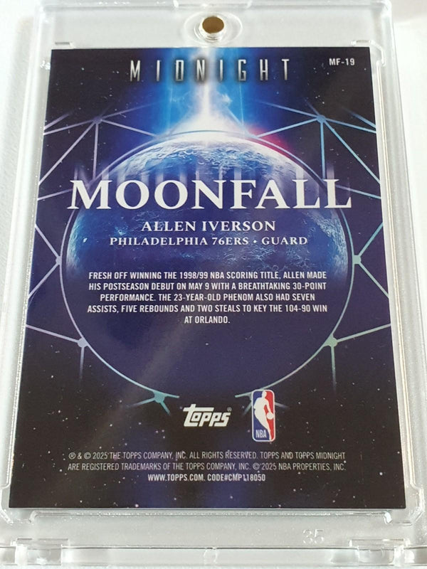 2025 Topps Midnight Allen Iverson #MF-19 MOONRISE /25 Holo - Ready to Grade