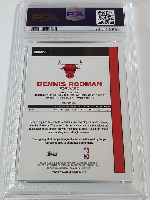 2025 Topps Silver Pack Dennis Rodman AUTO BLACK /10 Autograph - PSA 9 (POP 2)