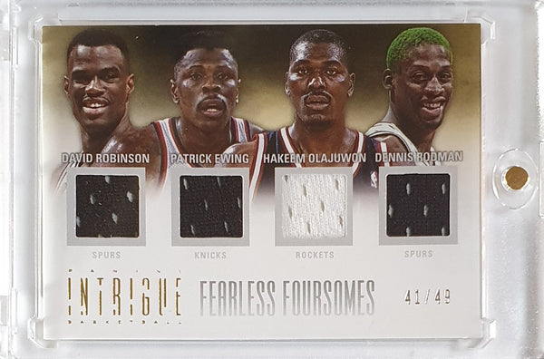 2012 Panini Intrigue #PATCH /49 Quad Jerseys - Rodman Robinson Ewing Olajuwon