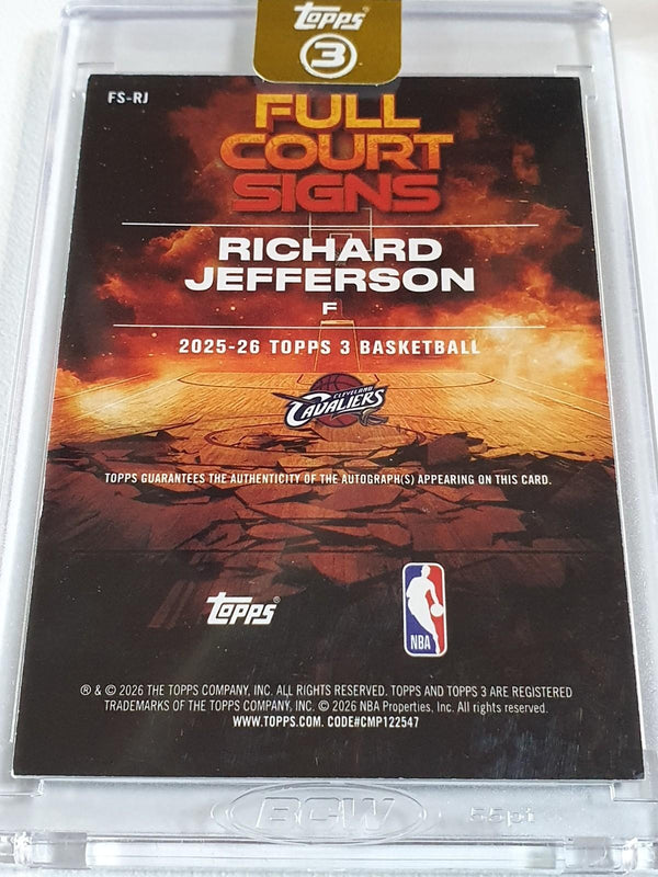2025 Topps Three Richard Jefferson AUTO BRONZE /25 Full Court Autograph - Sealed