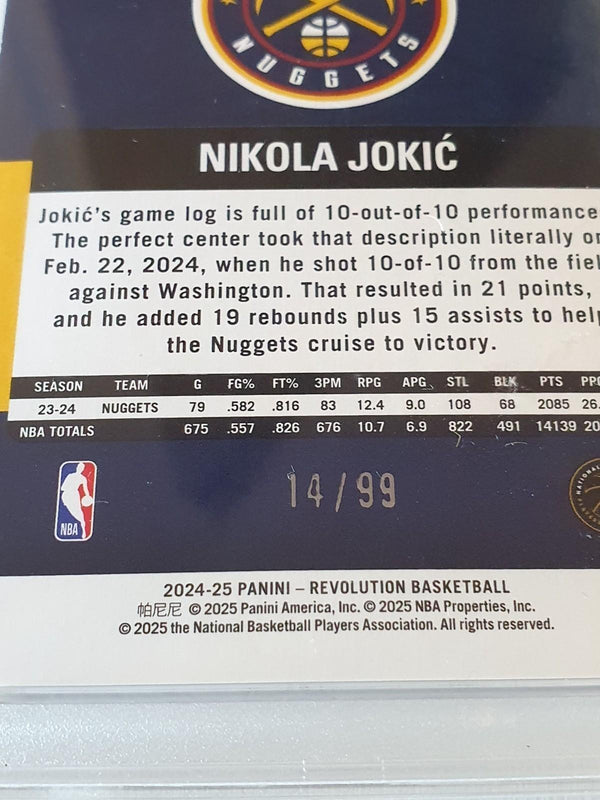 2024 Panini Revolution Nikola Jokic #76 COSMIC /99 Holo - PSA 9 (POP 1)