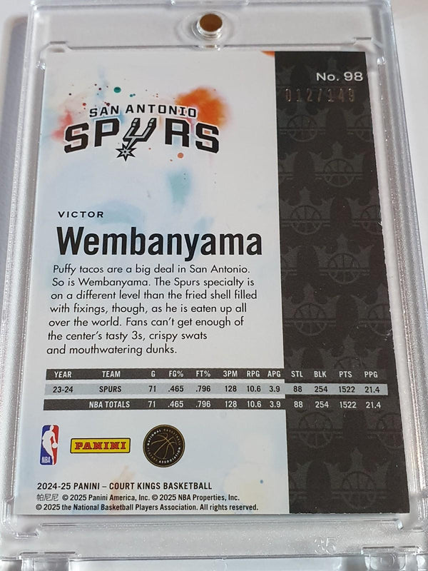 2024 Panini Court Kings Victor Wembanyama #98 RUBY /149 Holo - Ready to Grade